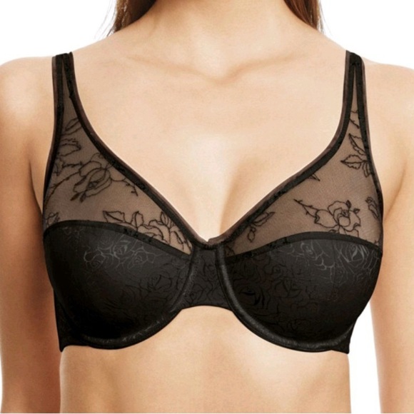 Wacoal My Obsession Full Figure Soft Cup Underwire Bra Black Sz 34DD - Picture 1 of 6